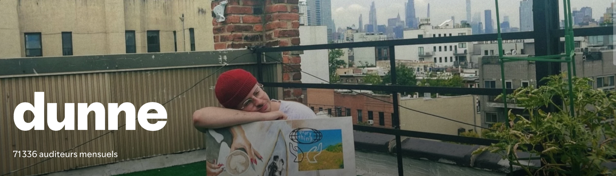 dunne sur un rooftop à Brooklyn, New York